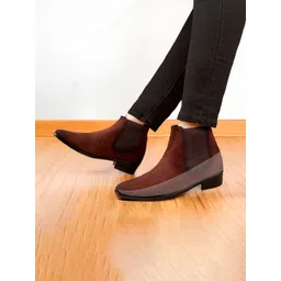 Bxxy Men 9 Cm Hidden Height Increasing Block-Heeled Chelsea Party Boot