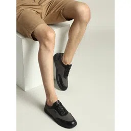 FURO by Red Chief Men Black & Grey Synthetic Leather Lace-Up Sports Shoes