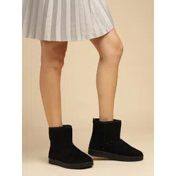 Truffle Collection Women Round Toe Kitten Heel Winter Boots