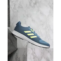 ADIDAS Men Teal Blue & Lime Green Woven Design Jaysaw Reflective Running Shoes