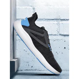 Reebok Men Black & Charcoal Grey Woven Design Grafite Running Shoes