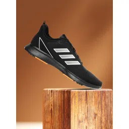 ADIDAS Men Black & Grey Woven Design Seize The Street Running Shoes