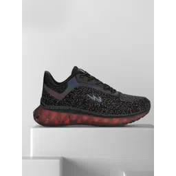 Campus Men Black Mesh Running Shoes