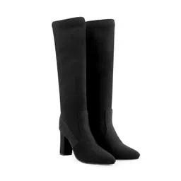 Bxxy Women Block Socks Heel Knee Long Boots