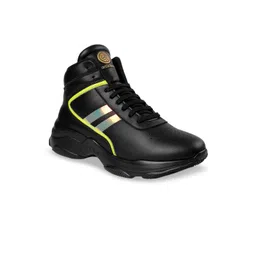bacca bucci Men Black Colourblocked PU High-Top Sneakers