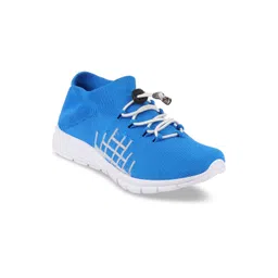 FAUSTO Men Blue & White Mesh Walking Shoes