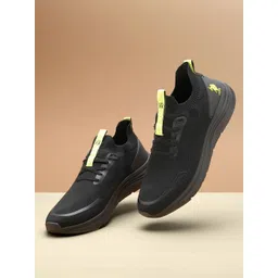 U S Polo Assn Men Black Textile Walking Shoes