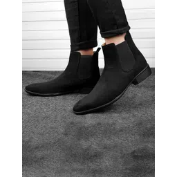 INVICTUS Men Square Toe Mid-Top Chelsea Boots