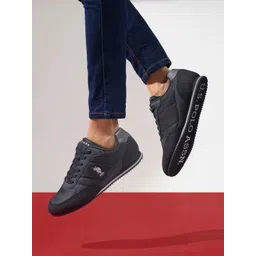 U.S. Polo Assn. Men Textured Round Toe Comfort Insole Lace-Ups Sneakers