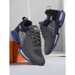 HRX by Hrithik Roshan Men Grey & Navy Blue COMENT Flyknit Textile Marking Running Shoes