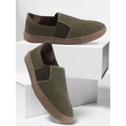 FAUSTO Men Canvas Lightweight Slip-On Sneakers