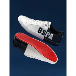 U.S. Polo Assn. Men Colourblocked Regular Sneakers With Brand Logo print Detail