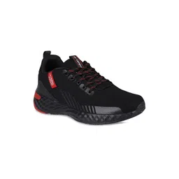 Campus Men Black Mesh Running Shoes