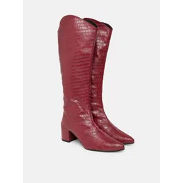 ZORI WORLD DEZIRE Women Croc Patent Textured High Top Boots