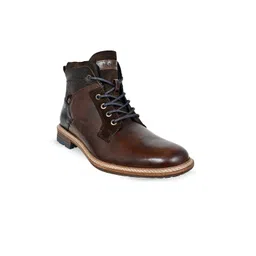 HX London Men Mid Top Leather Biker Boots