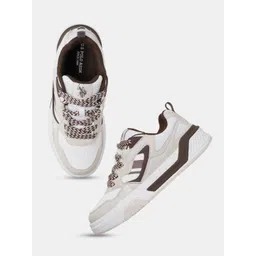 U.S. Polo Assn. Men Colourblocked Lace-Ups PU Sneakers