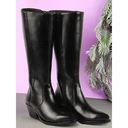 FAUSTO Women Pointed Toe High-Top Blocked Boots