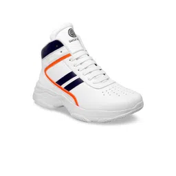 bacca bucci Men White Colourblocked PU High-Top Sneakers