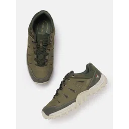 Woodland Men Woven Design Leather Sneakers