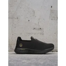 Campus Men Black Mesh Walking Sports Shoes