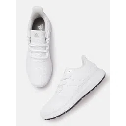 ADIDAS Men White Woven Design Ultimashow Running Shoes