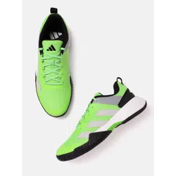 ADIDAS Men Woven Design Round-Toe Tennis Top Shoes with Striped Detail