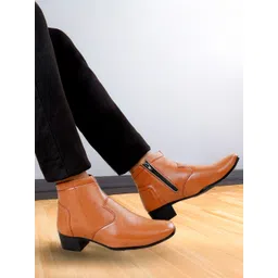 Bxxy Men 2 Inch Heel Height Increasing Formal Slip-on Zipper Boots