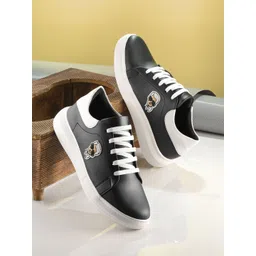 The Roadster Lifestyle Co. Men Black Lace-Up Casual Sneakers