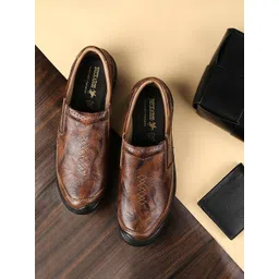 Buckaroo Men Brown Solid Leather Casual Slip-On Shoes