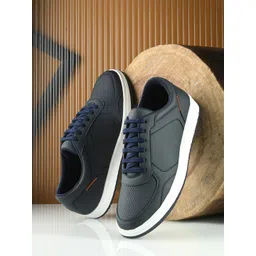 The Roadster Lifestyle Co. Men Navy Blue Round Toe Casual Sneakers