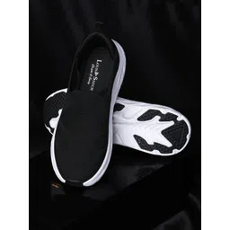 LOUIS STITCH Men Egyptian Black Casual Slip-On Fly Knit Sneakers