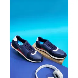 Duke Men Navy Blue Printed Sneakers