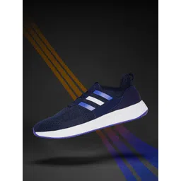 ADIDAS Men Navy Blue & White Woven Design Running Dasherr Shoes