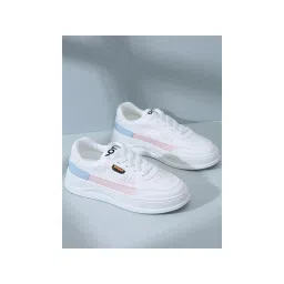 Shoetopia Women Smart Casual Comfortable White Colorblock Sneakers