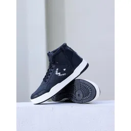 Lotto Men Hoop Star OG High Black Leather Sneakers
