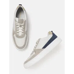 Geox Men Colourblocked Leather Casual Sneakers