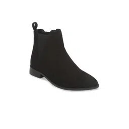 Truffle Collection Women Black Solid Heeled Boots