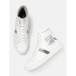 Woodland Men Brand Logo Printed Mid-Top Sneakers