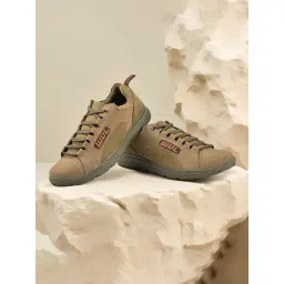 Woodland Men's Khaki Casual Sneakers