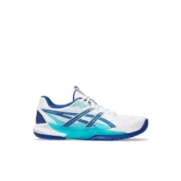 Asics Men's POWERBREAK FF White & Asics Blue Indoor Court Shoes