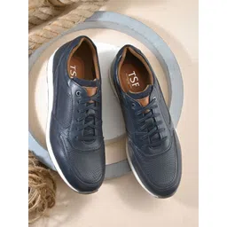 TSF Men Textured Leather Sneakers