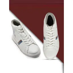 Woodland Men's White Ankle High Sneakers