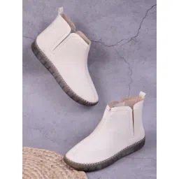 Jove Women's Beige Casual Booties