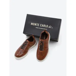 Monte Carlo Men Colourblocked Leather Sneakers