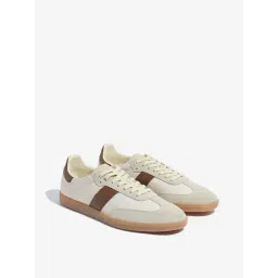 SOLEPLAY by Westside Beige Colour-Blocked Lace-Up Sneakers