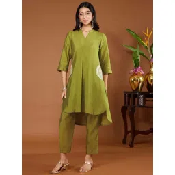 Daali Lime Regular Fit Embroidered Kurta Set