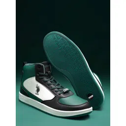 U.S. Polo Assn. Men Colourblocked Contrast Sole Sneakers