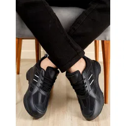 Bxxy Men High-Top Running Non-Marking Lace-Ups Elevator Shoes