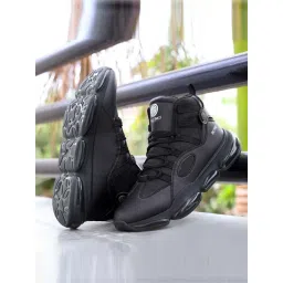 Bacca Bucci Men's DOMINATOR Black Ankle High Sneakers