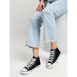 Truffle Collection Women's Black Ankle High Sneakers